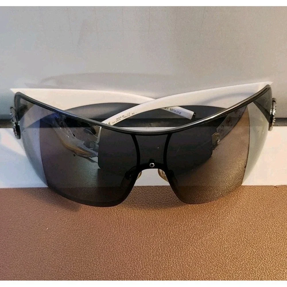Vtg Y2K White Giorgio Armani Sunglasses GA 320/S CWUYA 105 Italy *Read Descrip